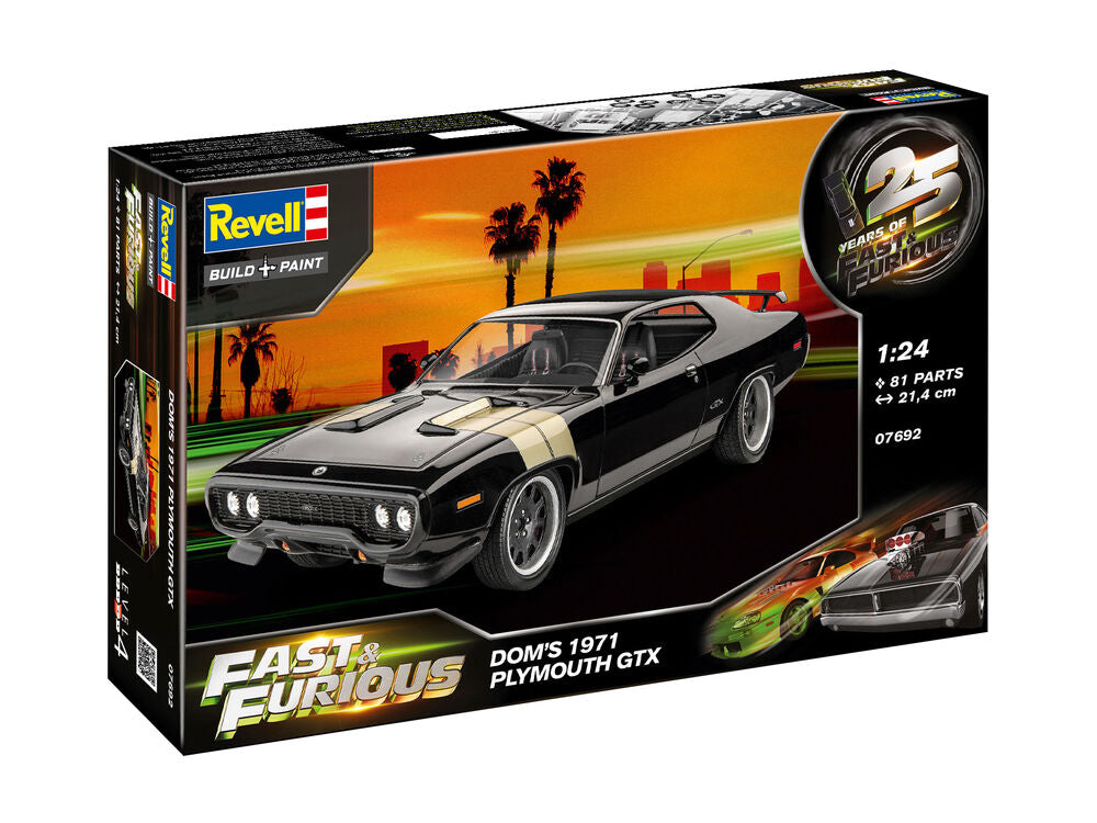 Revell Fast & Furious – Dominic's 1971 Plymouth GTX Model Kit (1:24 Scale)