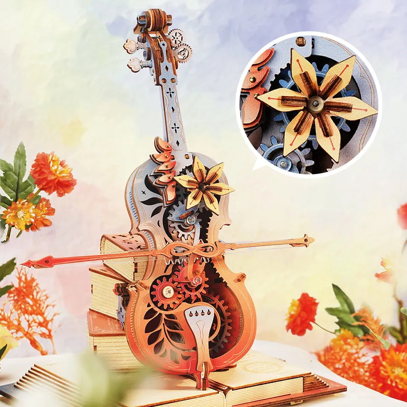 ROKR Symphony of Gorgeous Dreams – Mechanical Cello Music Box AMK63M