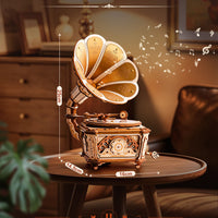 Diva Gramophone Music Box Wooden 3D Puzzle AMK82