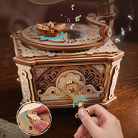 Diva Gramophone Music Box Wooden 3D Puzzle AMK82