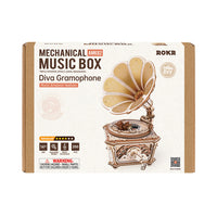 Diva Gramophone Music Box Wooden 3D Puzzle AMK82