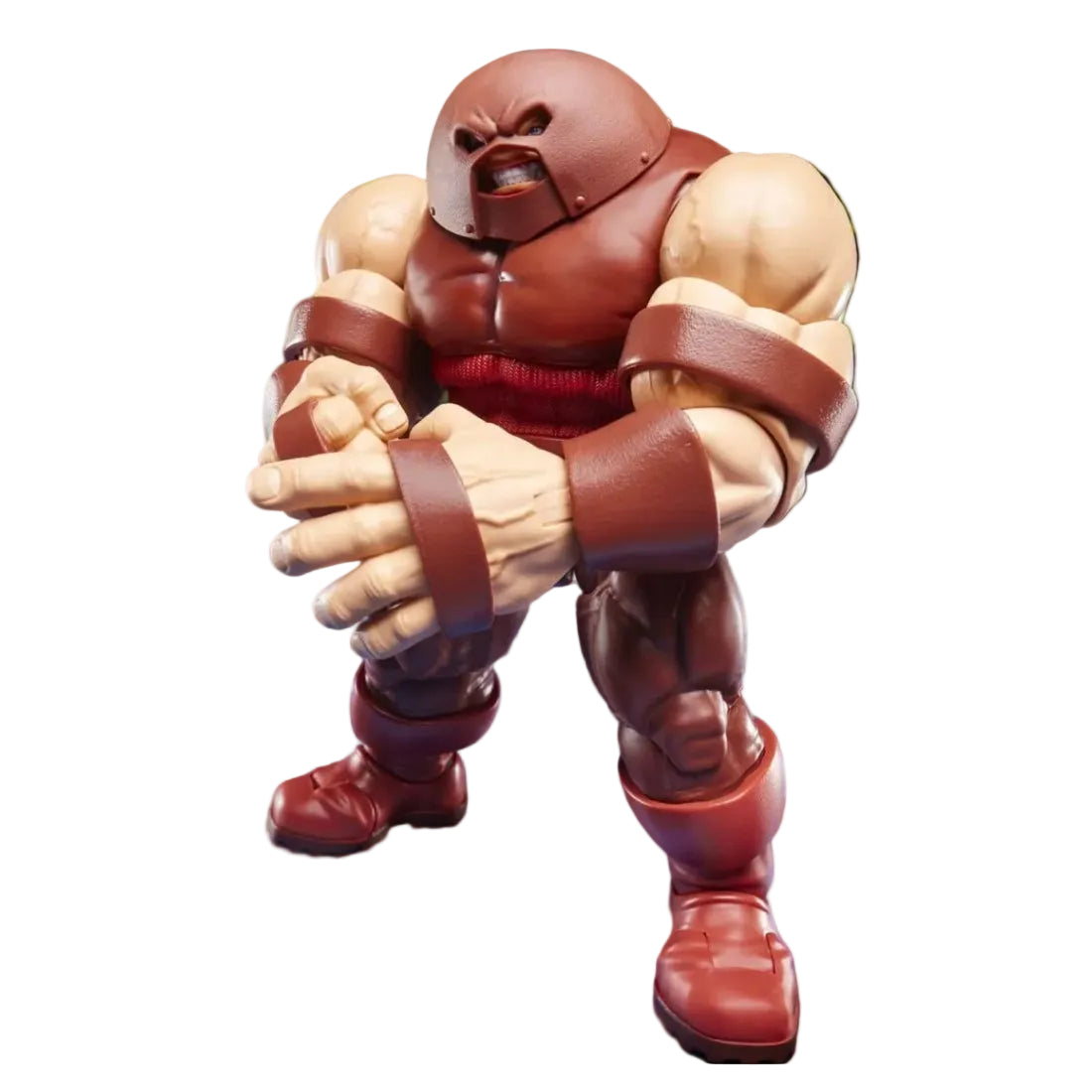 Marvel Legends The Great Devourer action figure posed in a crouching stance, featuring a reddish-brown body, pale beige skin, and brown arm bands, set against a black background with a green grid and blue grid floor. The Marvel Legends logo is visible in the bottom right corner.