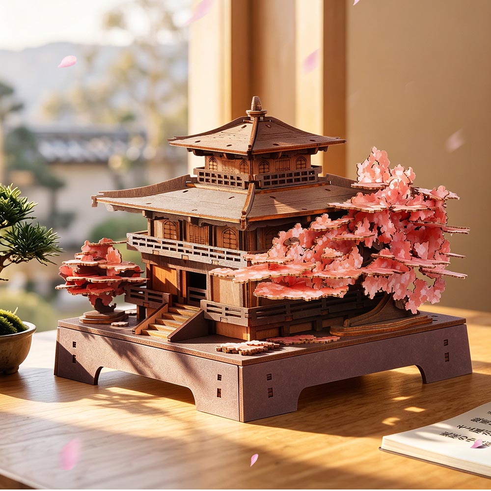 3D Wooden Puzzle – Sakura Pavilion TGA07