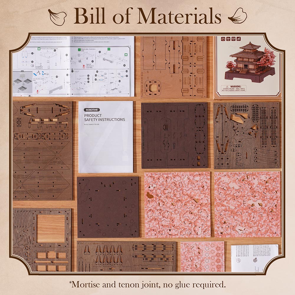 3D Wooden Puzzle – Sakura Pavilion TGA07