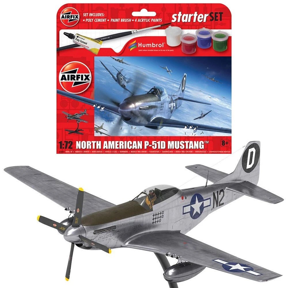 Airfix Starter Set – North American P - 51D Mustang (1:72 Scale) by LAB7 Malta, Europe