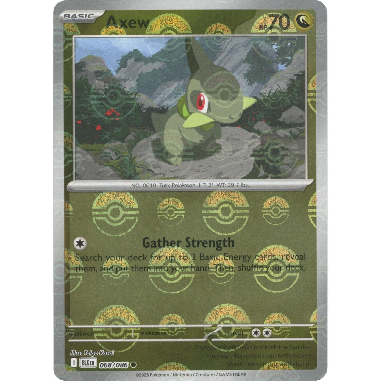 Pokemon Axew (Poke Ball Pattern) (068/086) (SV: Black Bolt) by LAB7 Malta, Europe