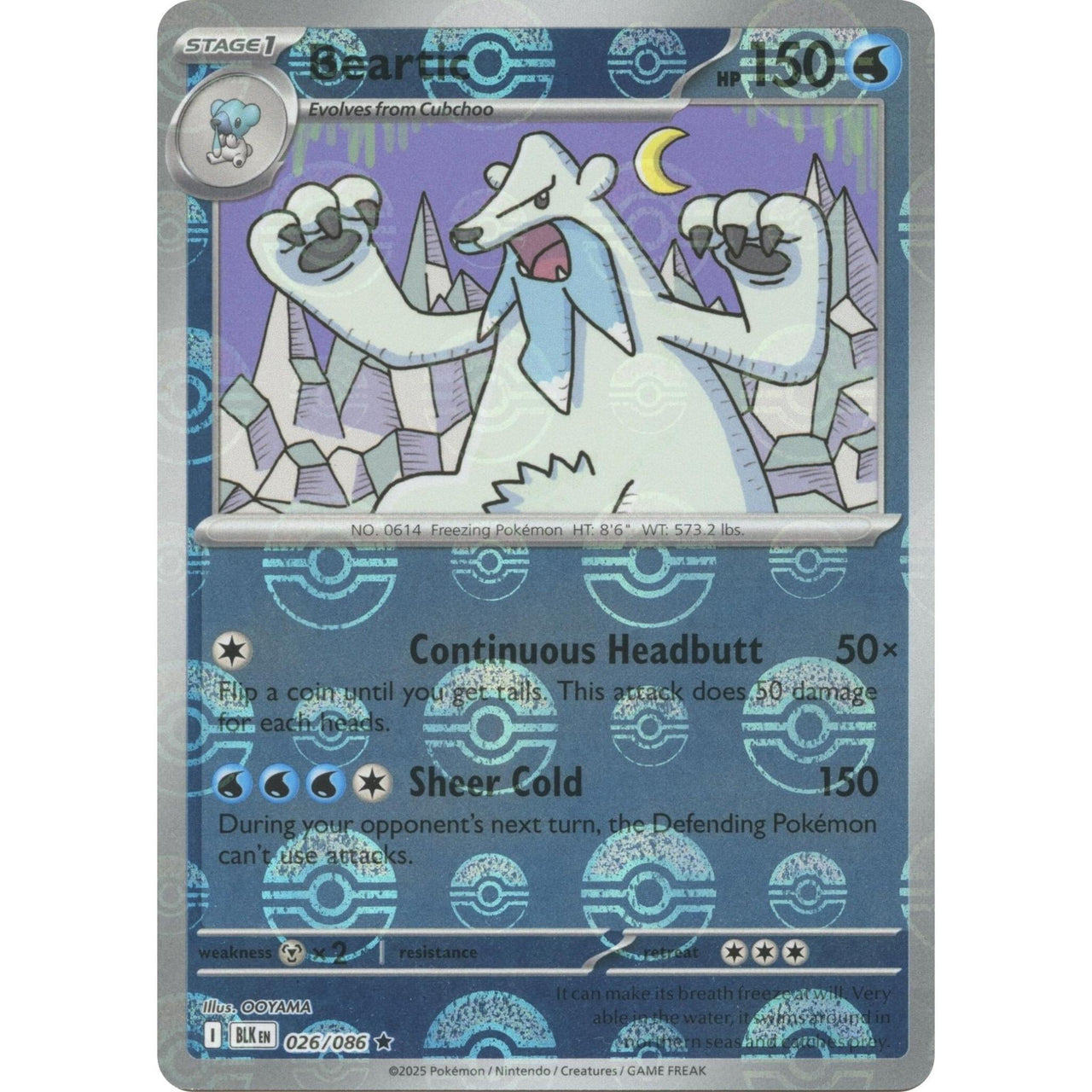 Pokemon Beartic (Poke Ball Pattern) (026/086) (SV: Black Bolt) by LAB7 Malta, Europe