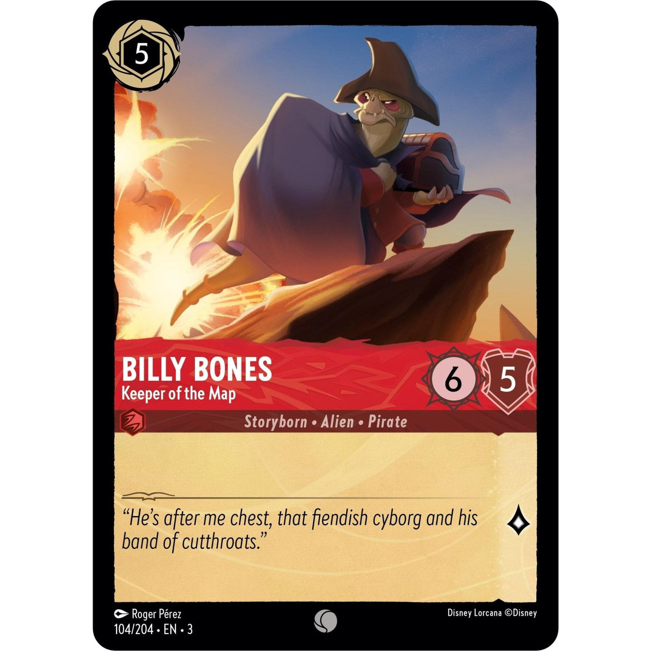 Ravensburger Billy Bones - Keeper of the Map (104/204) (Into the Inklands) by LAB7 Malta, Europe