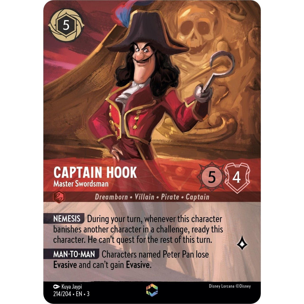 Ravensburger Captain Hook - Master Swordsman (Enchanted) (214/204) (Into the Inklands) by LAB7 Malta, Europe