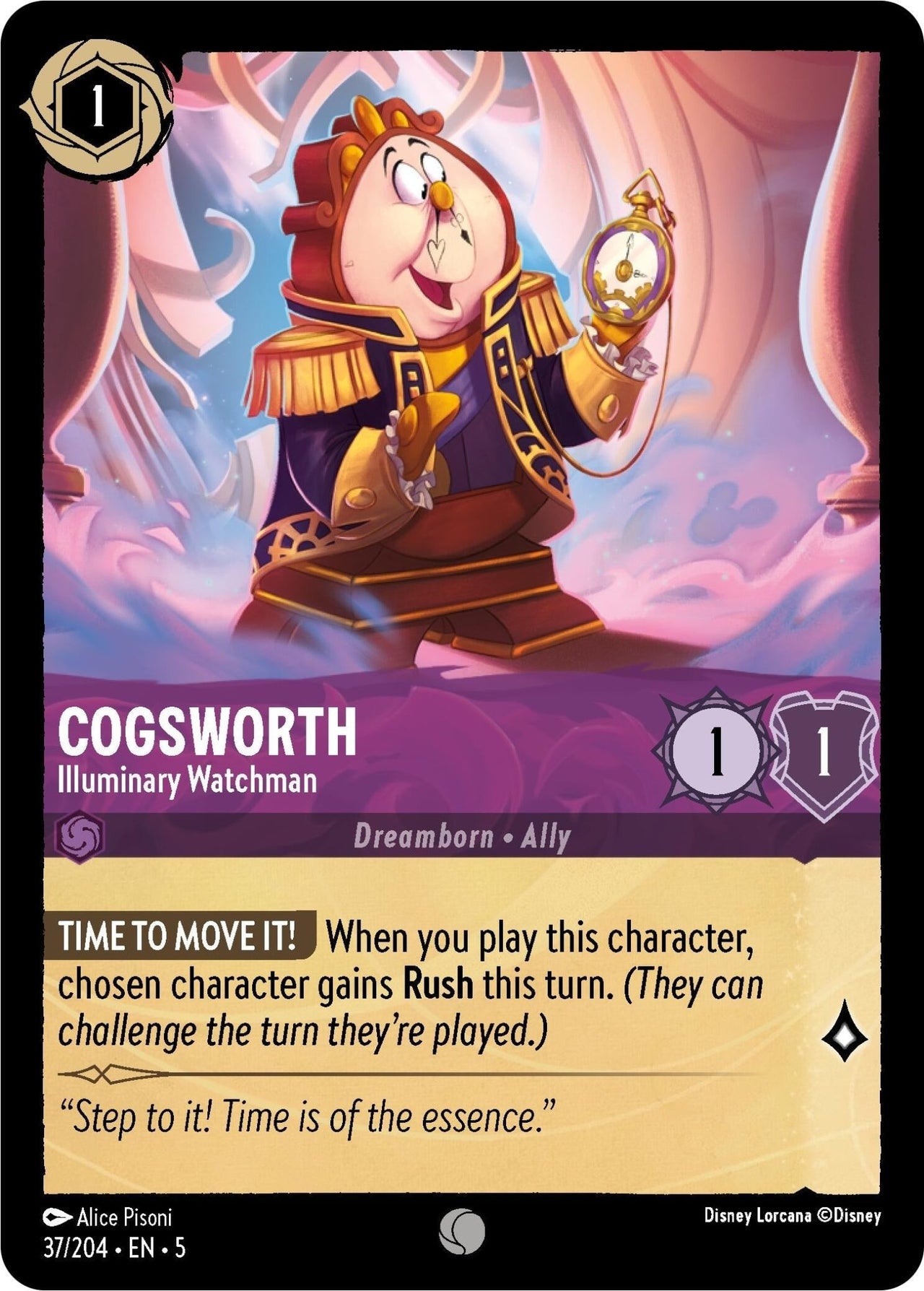 Ravensburger Cogsworth - Illuminary Watchman (37/204) (Shimmering Skies) by LAB7 Malta, Europe