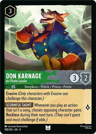 Ravensburger Don Karnage - Air Pirate Leader (108/204) (Reign of Jafar) by LAB7 Malta, Europe