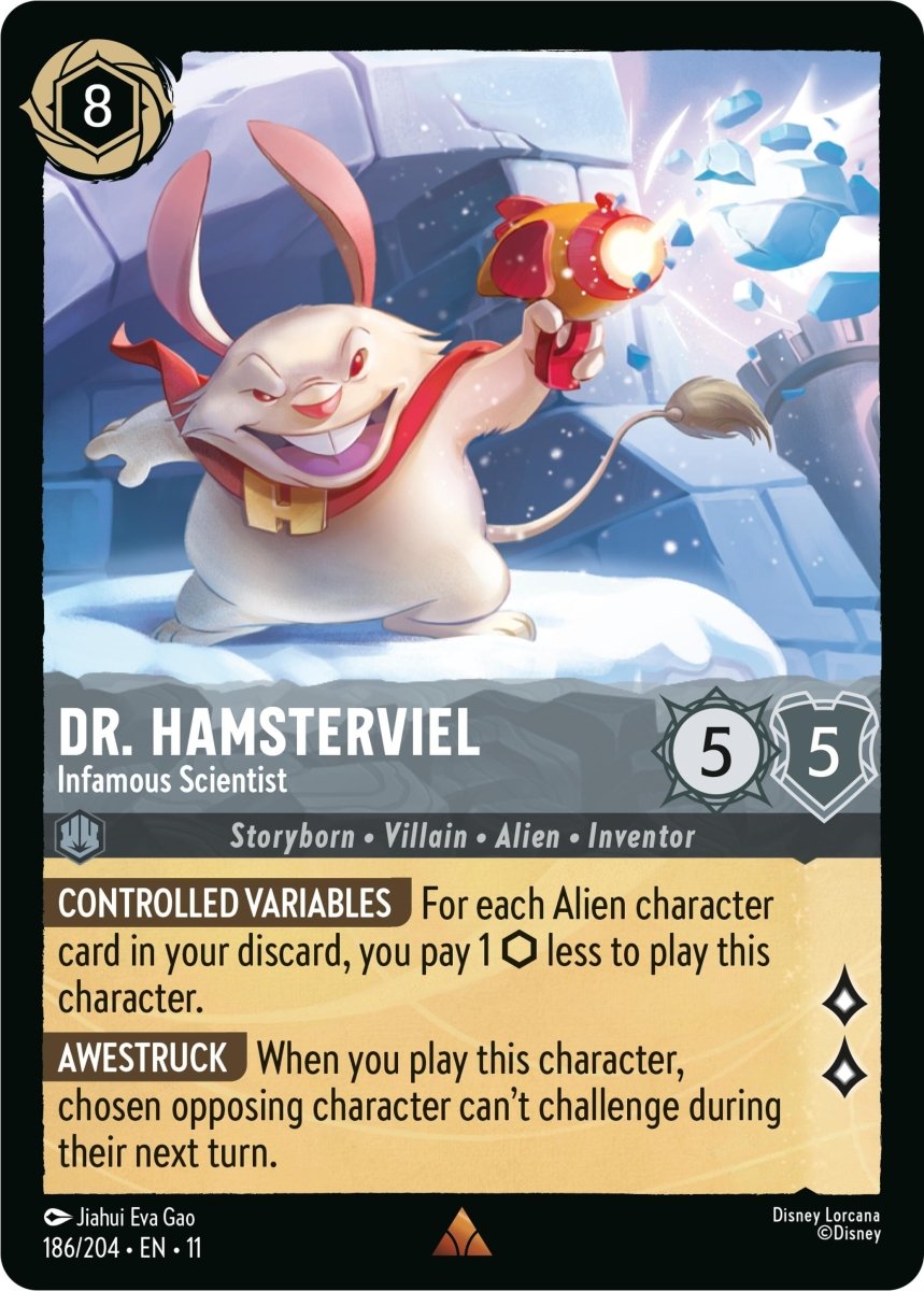 Disney Lorcana Dr. Hamsterviel - Infamous Scientist (186/204) by LAB7 Malta, Europe