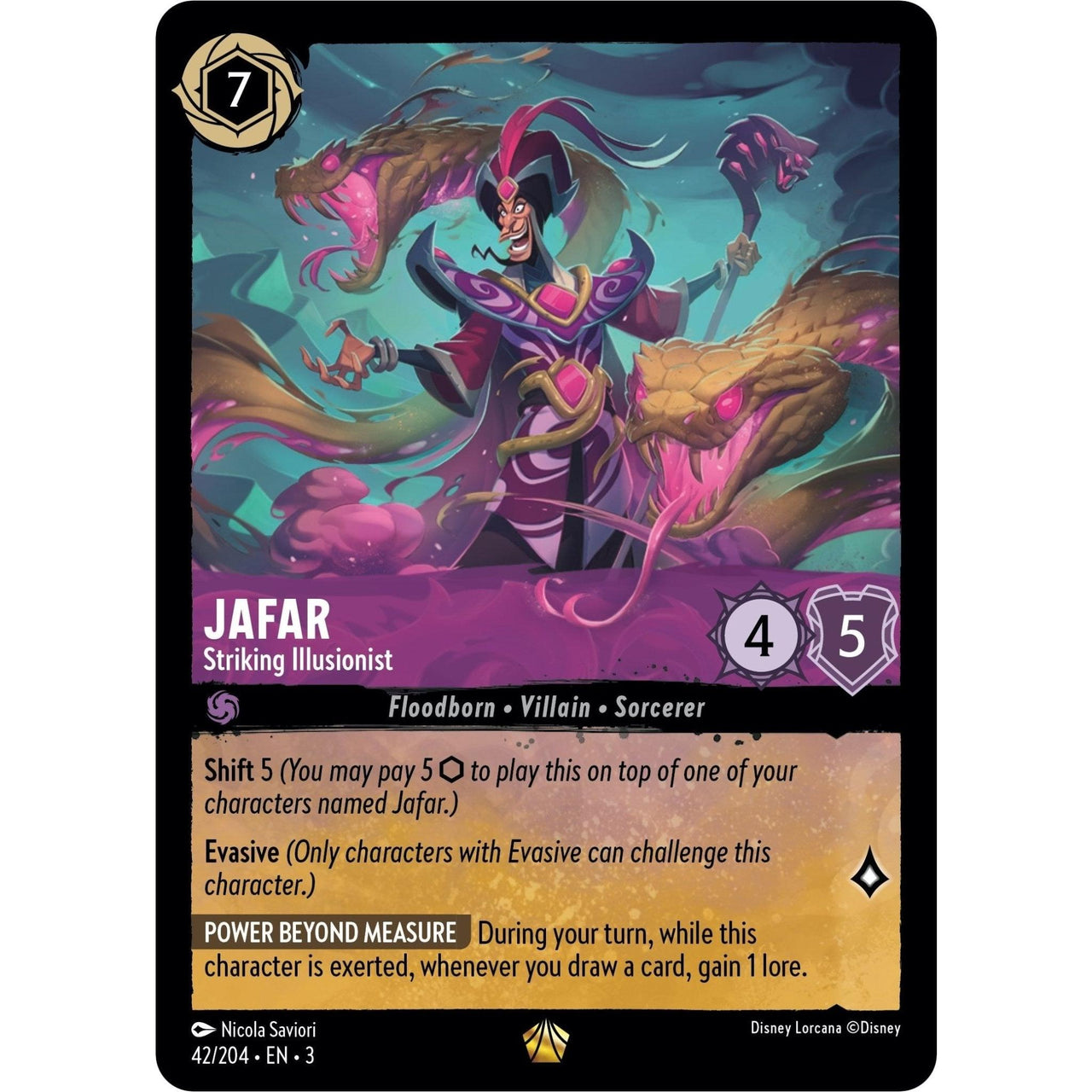Ravensburger Jafar - Striking Illusionist (42/204) (Into the Inklands) by LAB7 Malta, Europe