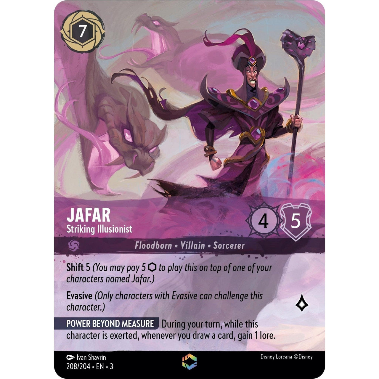 Ravensburger Jafar - Striking Illusionist (Enchanted) (208/204) (Into the Inklands) by LAB7 Malta, Europe