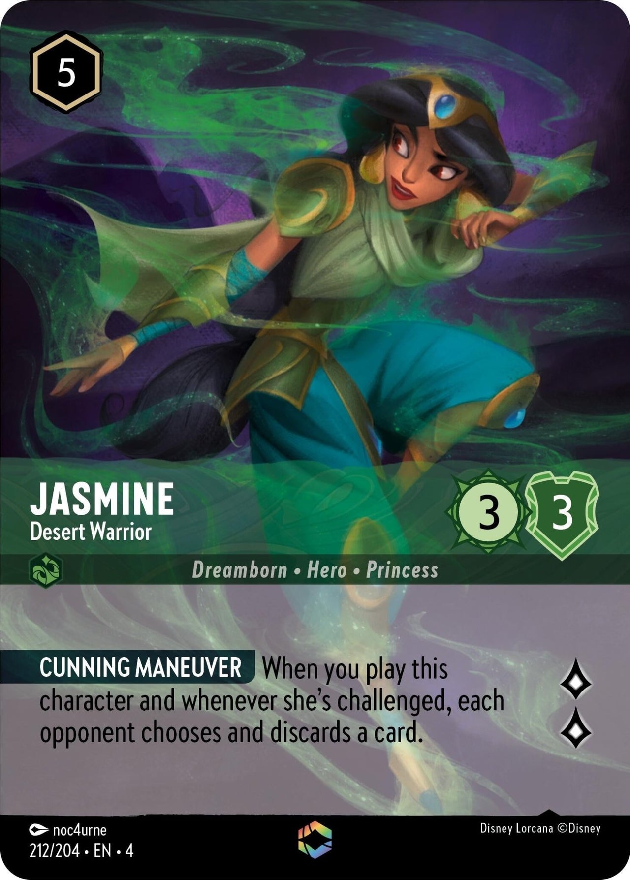 Ravensburger Jasmine - Desert Warrior (Enchanted) (212/204) (Ursula's Return) by LAB7 Malta, Europe