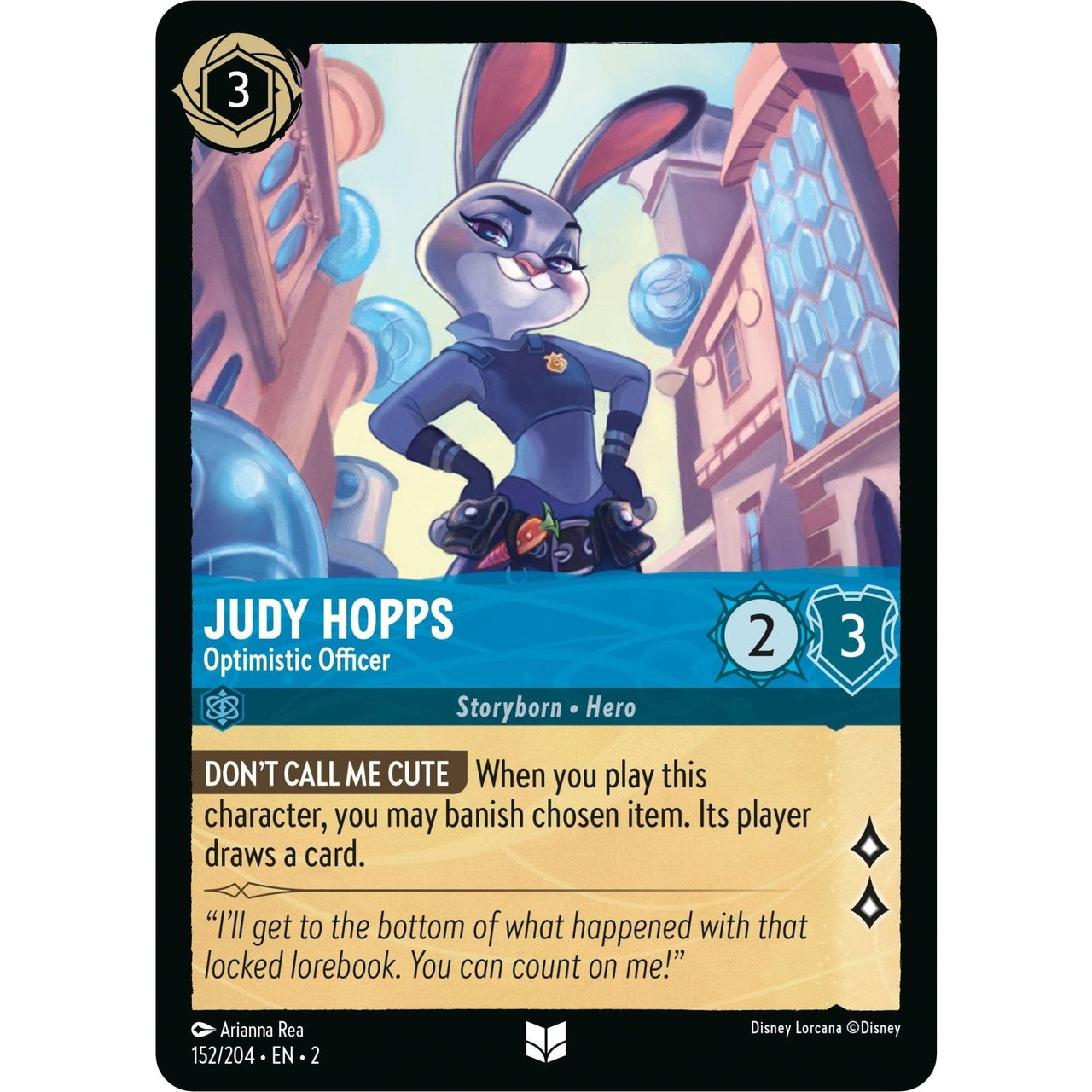 Ravensburger Judy Hopps - Optimistic Officer (152/204) (Rise of the Floodborn) by LAB7 Malta, Europe