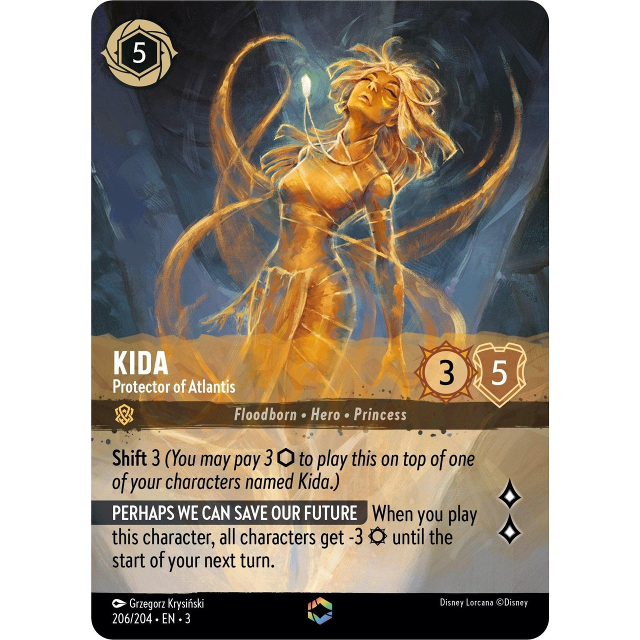 Ravensburger Kida - Protector of Atlantis (Enchanted) (206/204) (Into the Inklands) by LAB7 Malta, Europe