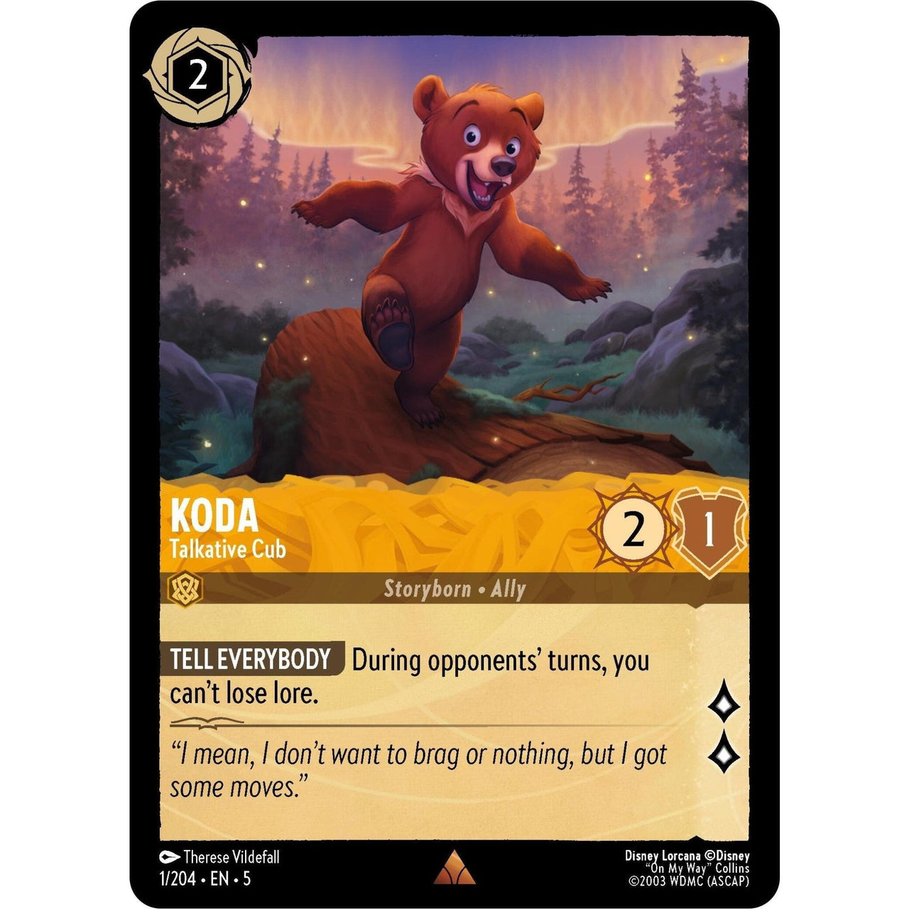 Ravensburger Koda - Talkative Cub (1/204) (Shimmering Skies) by LAB7 Malta, Europe