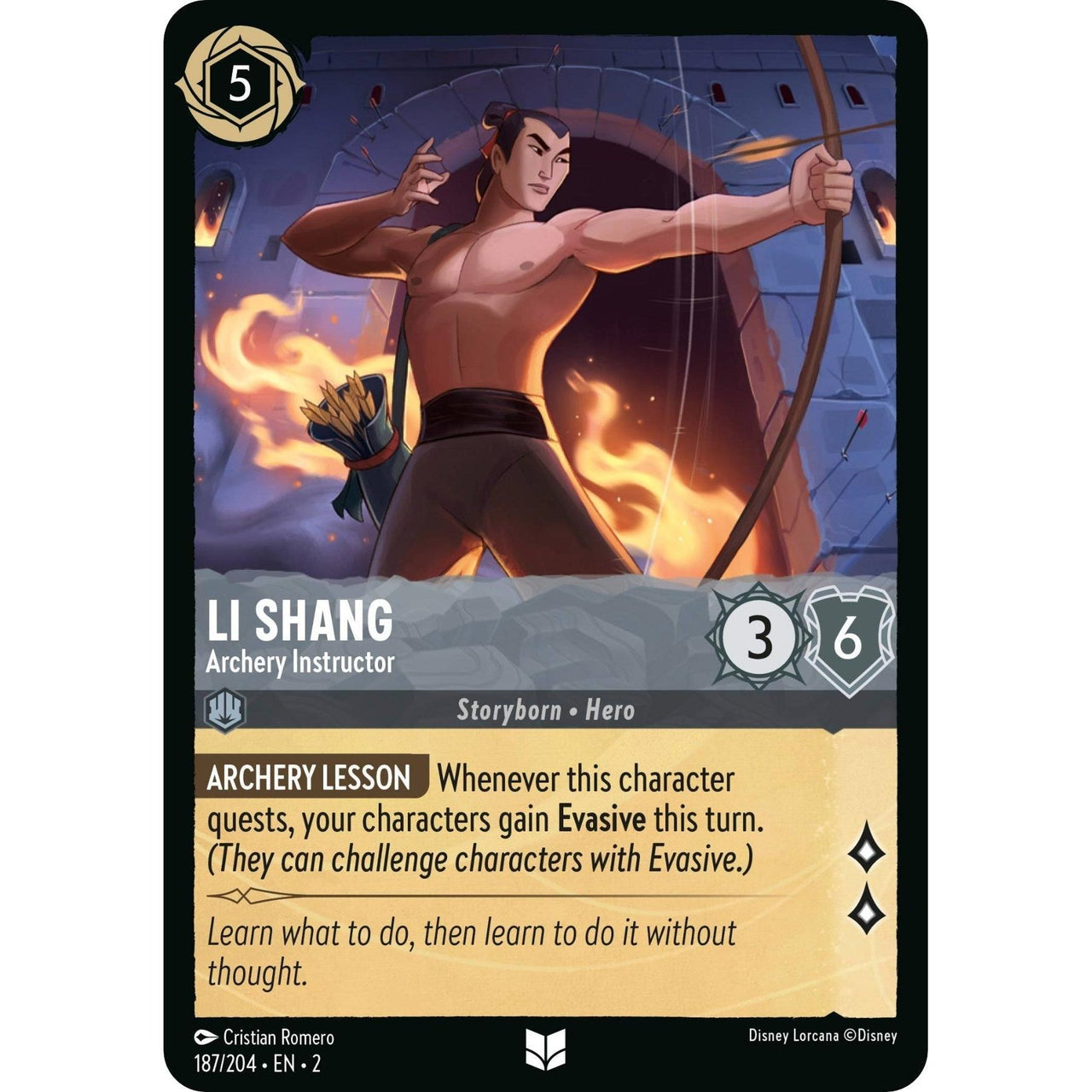 Ravensburger Li Shang - Archery Instructor (187/204) (Rise of the Floodborn) by LAB7 Malta, Europe