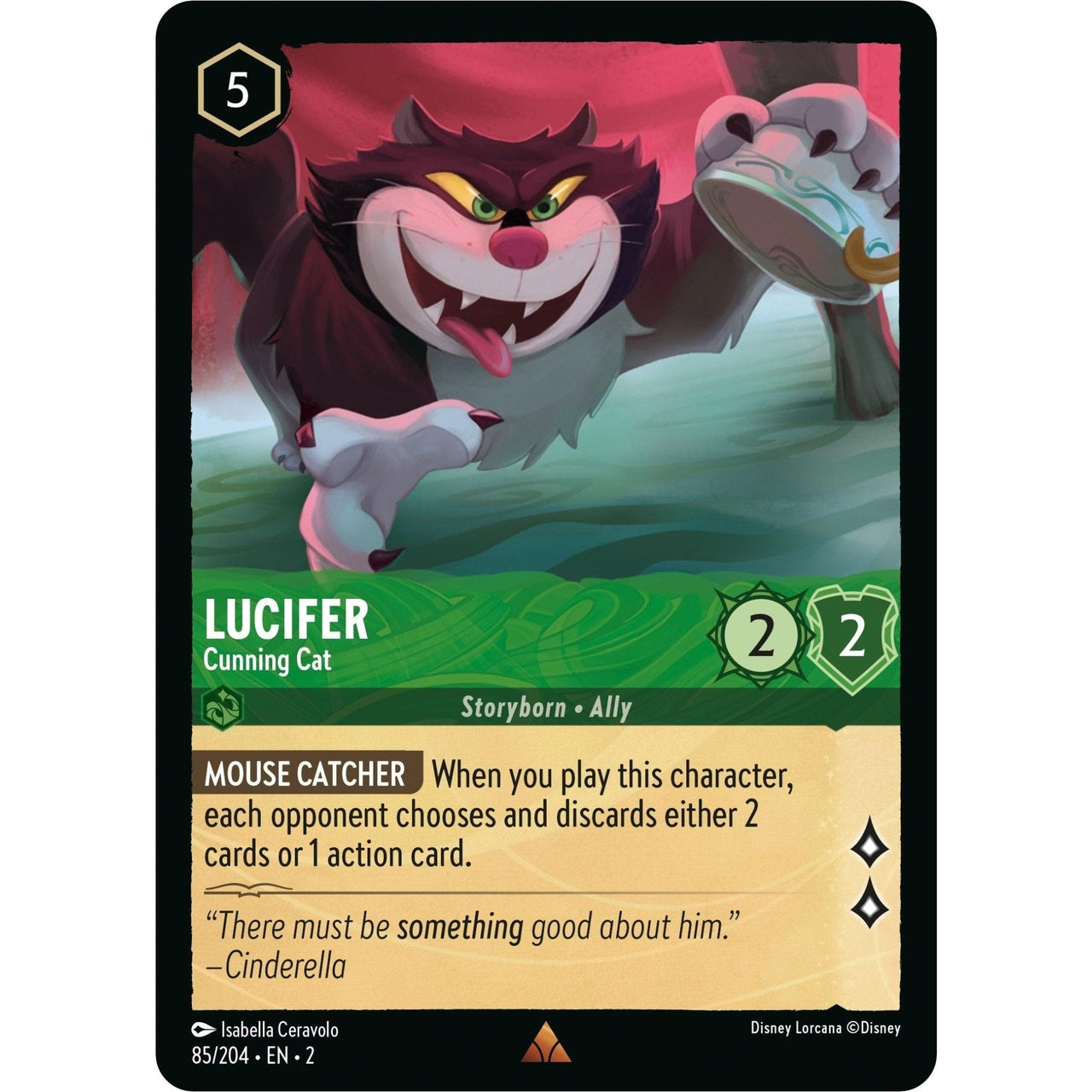 Ravensburger Lucifer - Cunning Cat (85/204) (Rise of the Floodborn) by LAB7 Malta, Europe