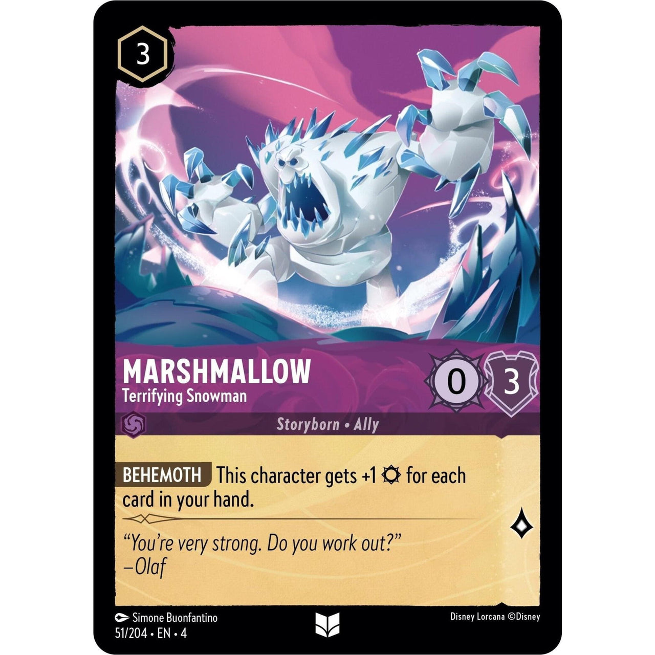 Ravensburger Marshmallow - Terrifying Snowman (51/204) (Ursula's Return) by LAB7 Malta, Europe