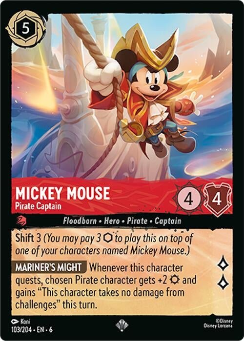 Ravensburger Mickey Mouse - Pirate Captain (103/204) (Azurite Sea) by LAB7 Malta, Europe