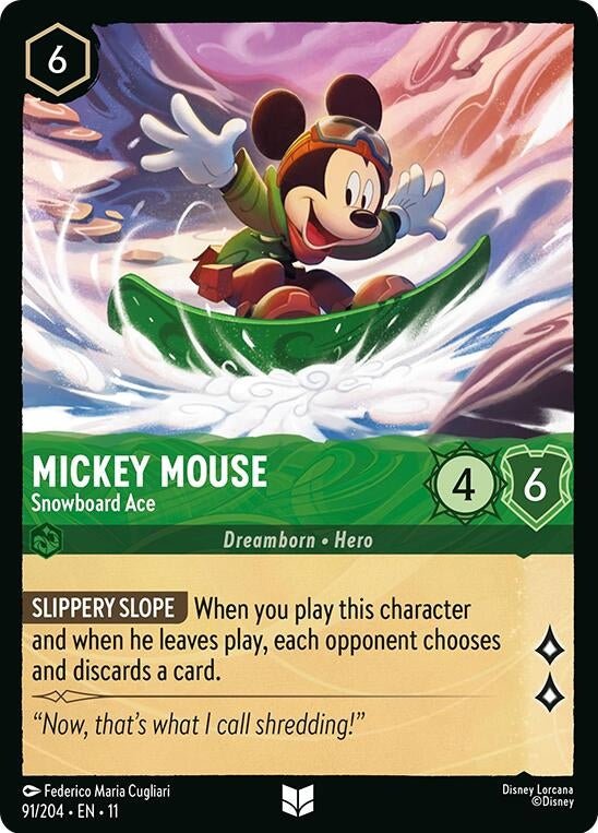 Disney Lorcana Mickey Mouse - Snowboard Ace (91/204) by LAB7 Malta, Europe