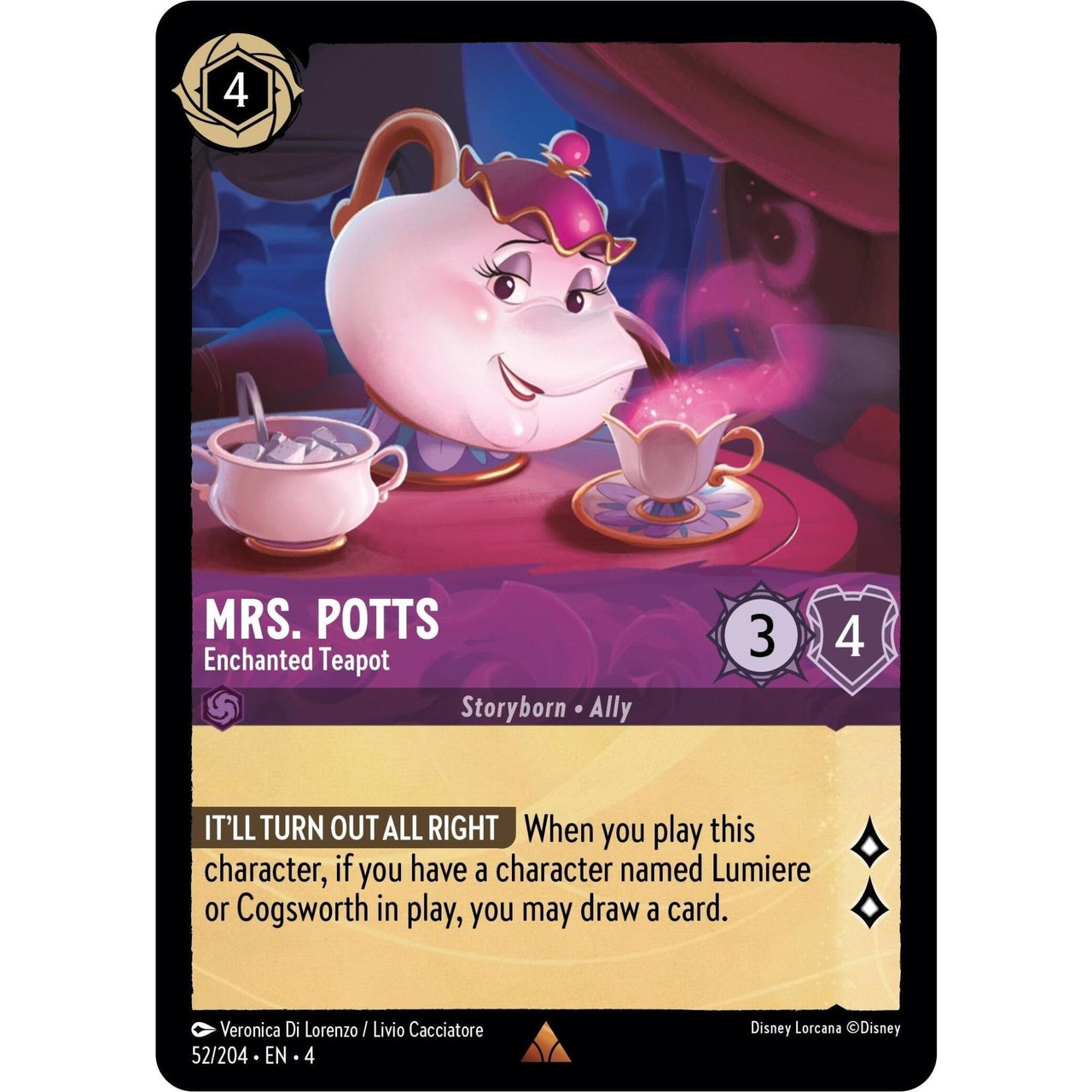 Ravensburger Mrs. Potts - Enchanted Teapot (52/204) (Ursula's Return) by LAB7 Malta, Europe