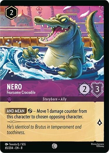 Ravensburger Nero - Fearsome Crocodile (Foil) (65/204) (Reign of Jafar) by LAB7 Malta, Europe