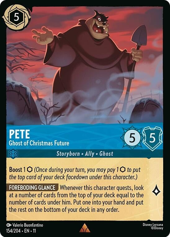 Disney Lorcana Pete - Ghost of Christmas Future (154/204) by LAB7 Malta, Europe