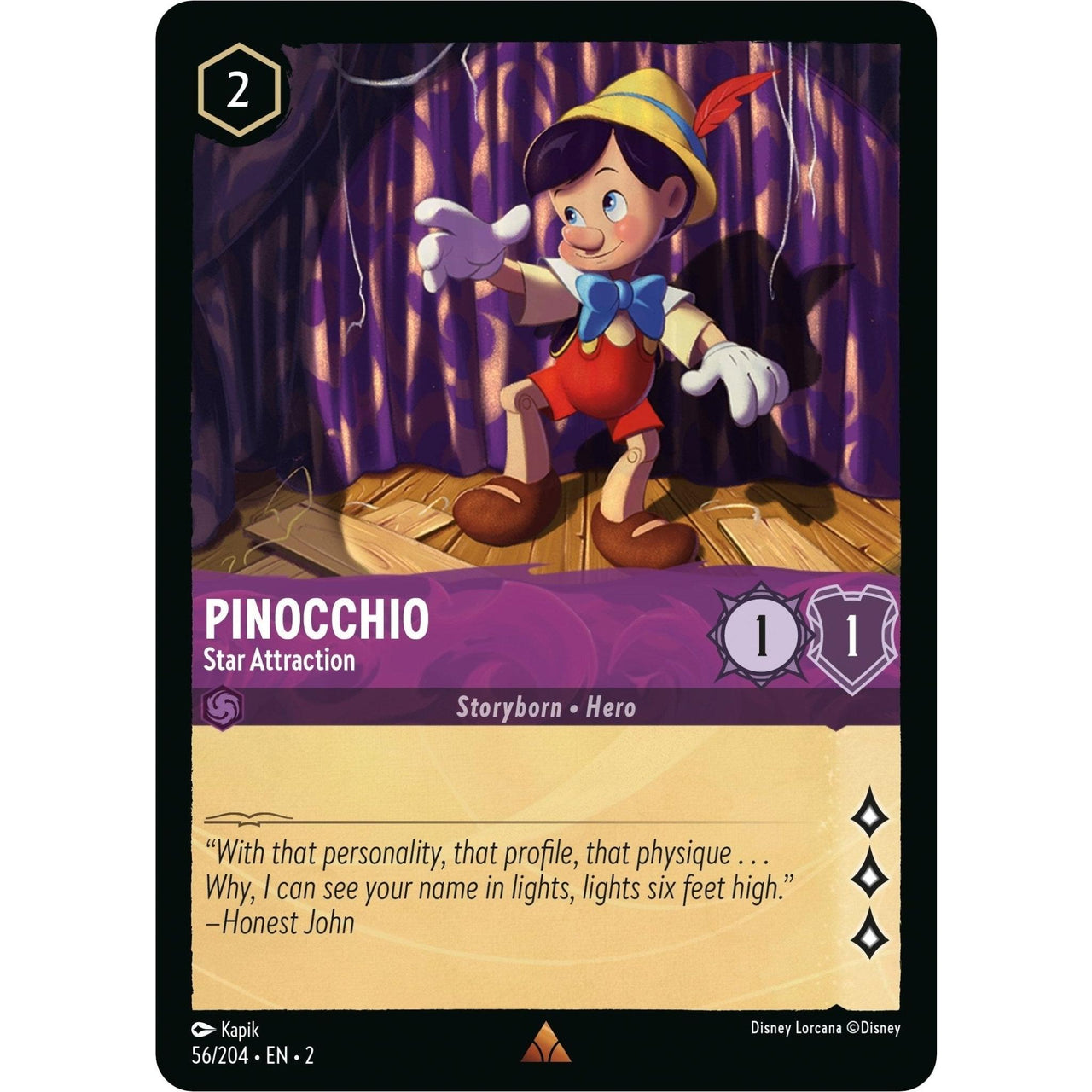 Ravensburger Pinocchio - Star Attraction (56/204) (Rise of the Floodborn) by LAB7 Malta, Europe
