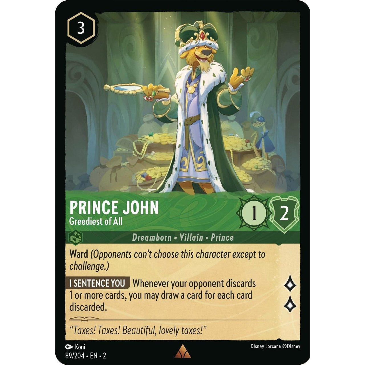 Ravensburger Prince John - Greediest of All (89/204) (Rise of the Floodborn) by LAB7 Malta, Europe