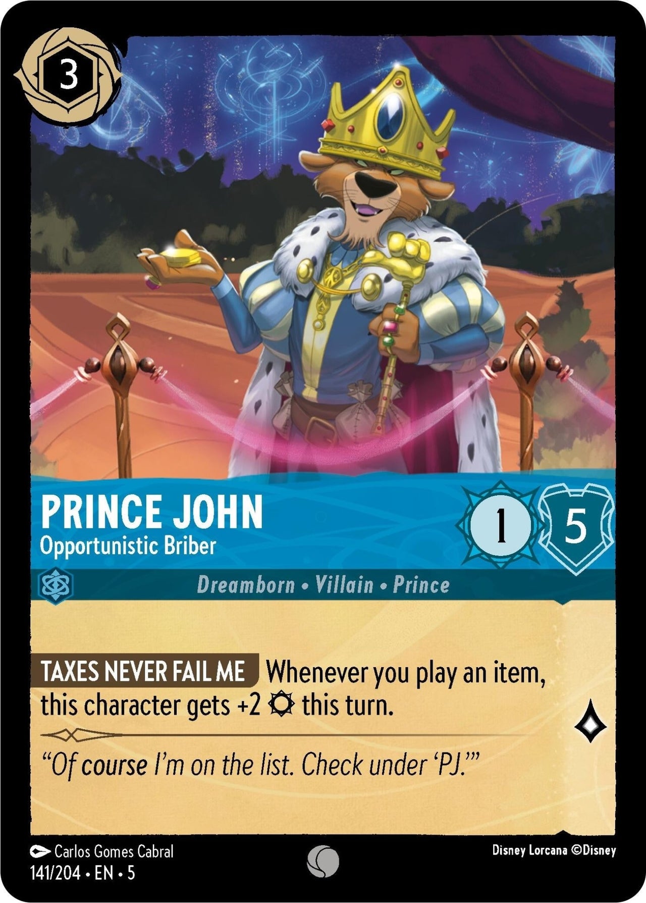 Ravensburger Prince John - Opportunistic Briber (141/204) (Shimmering Skies) by LAB7 Malta, Europe