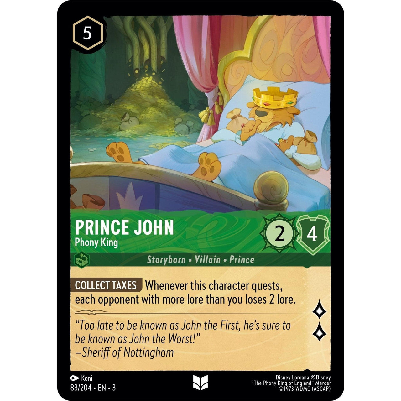 Ravensburger Prince John - Phony King (83/204) (Into the Inklands) by LAB7 Malta, Europe