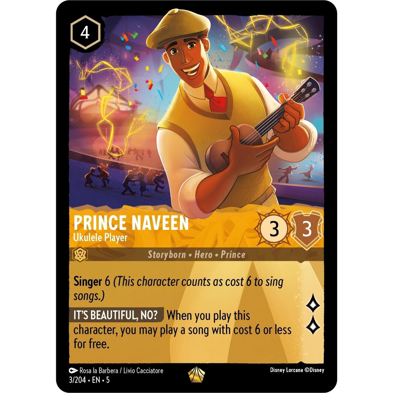 Ravensburger Prince Naveen - Ukulele Player (3/204) (Shimmering Skies) by LAB7 Malta, Europe