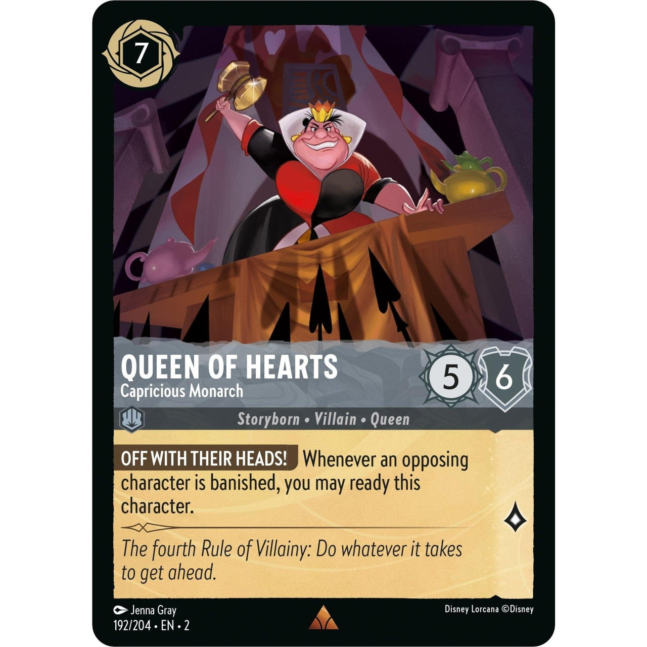 Ravensburger Queen of Hearts - Capricious Monarch (192/204) (Rise of the Floodborn) by LAB7 Malta, Europe