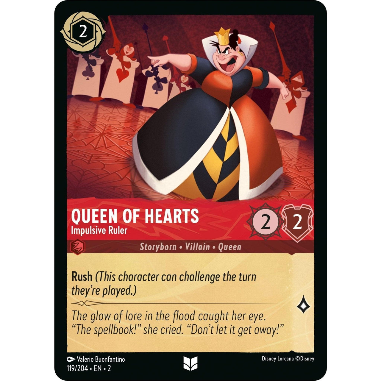 Ravensburger Queen of Hearts - Impulsive Ruler (119/204) (Rise of the Floodborn) by LAB7 Malta, Europe