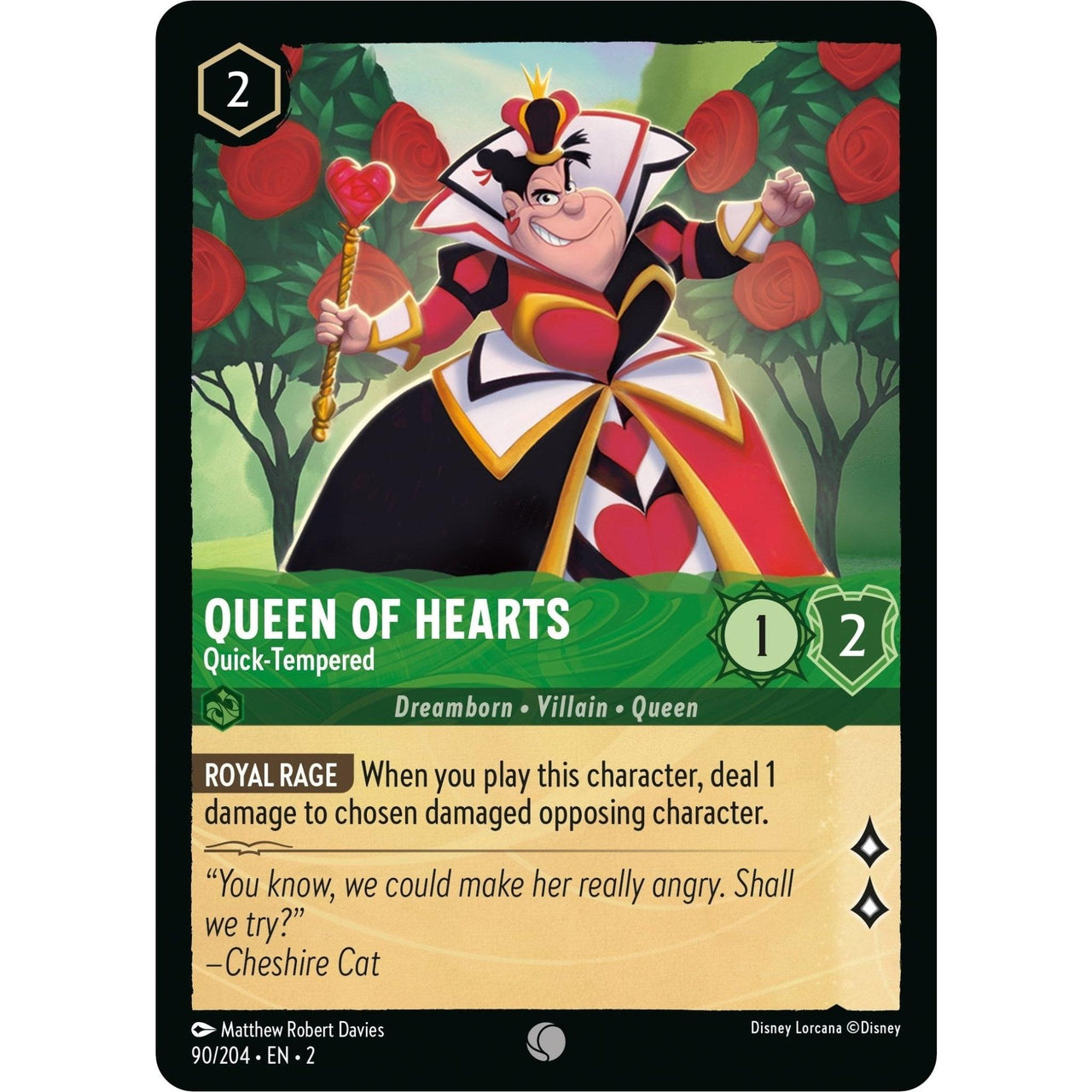 Ravensburger Queen of Hearts - Quick - Tempered (90/204) (Rise of the Floodborn) by LAB7 Malta, Europe