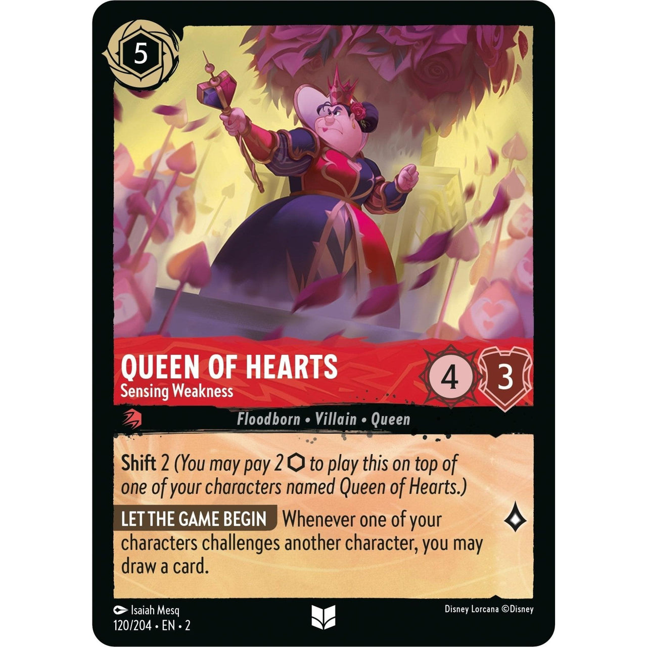 Ravensburger Queen of Hearts - Sensing Weakness (120/204) (Rise of the Floodborn) by LAB7 Malta, Europe