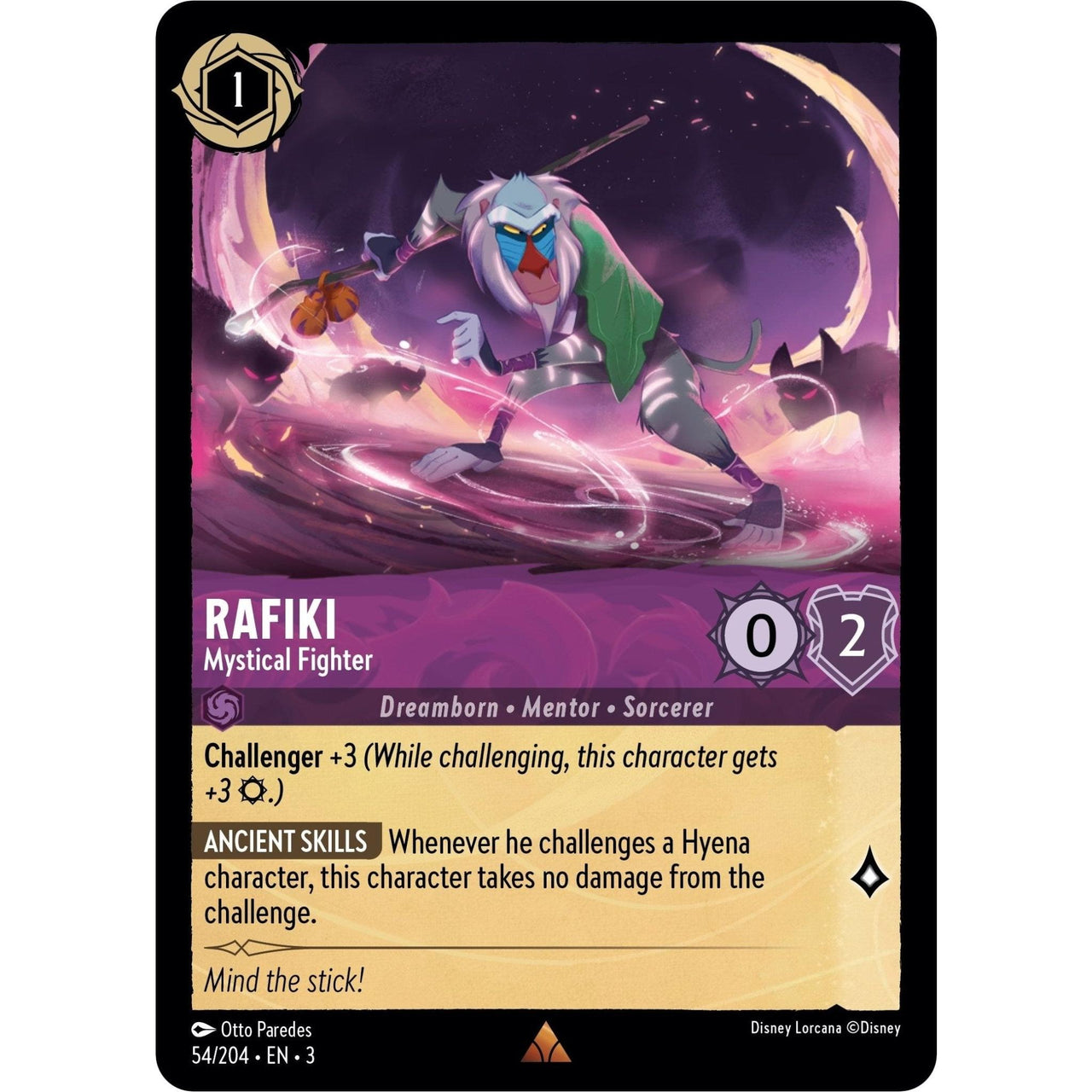 Ravensburger Rafiki - Mystical Fighter (54/204) (Into the Inklands) by LAB7 Malta, Europe