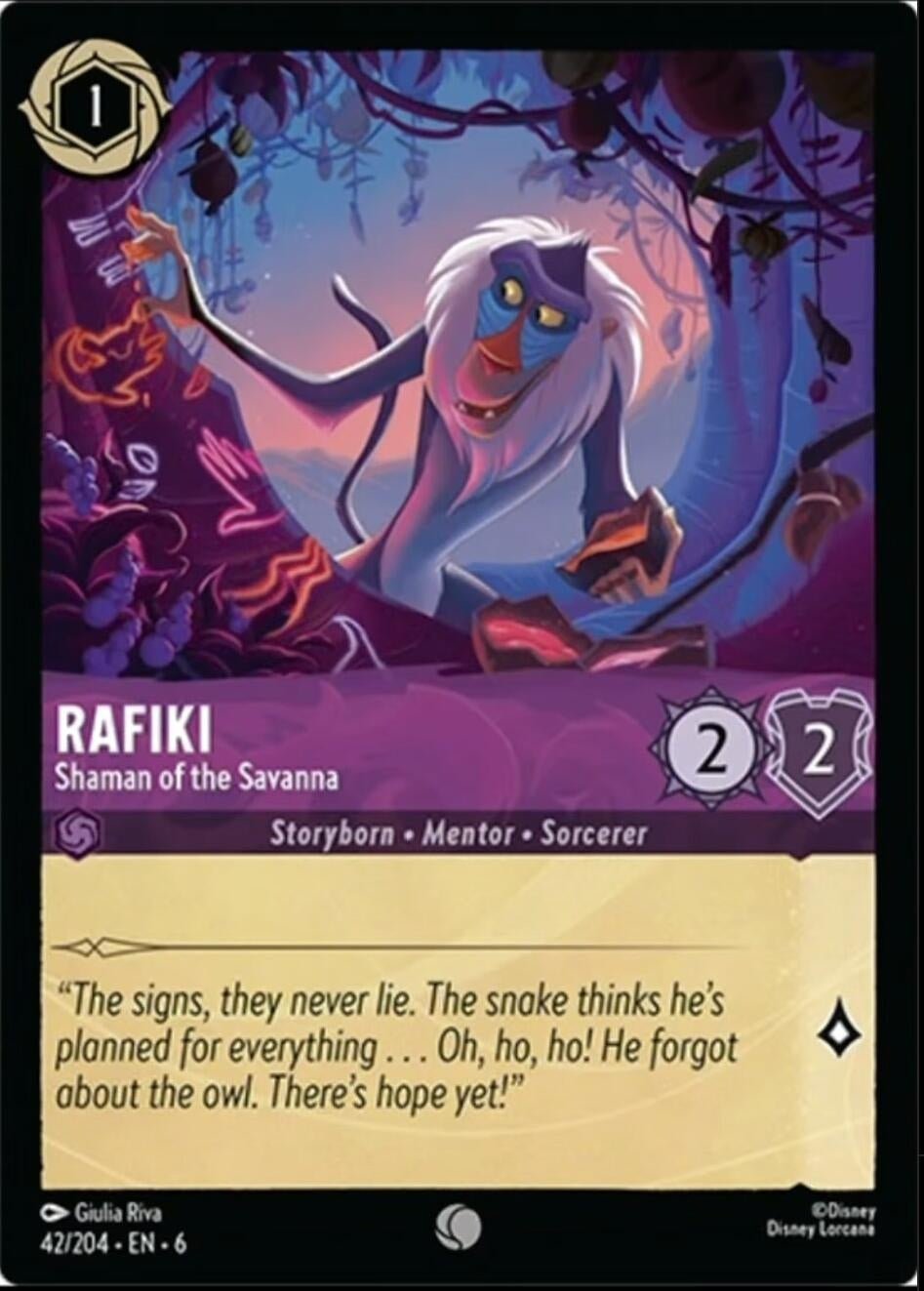 Ravensburger Rafiki - Shaman of the Savanna (42/204) (Azurite Sea) by LAB7 Malta, Europe