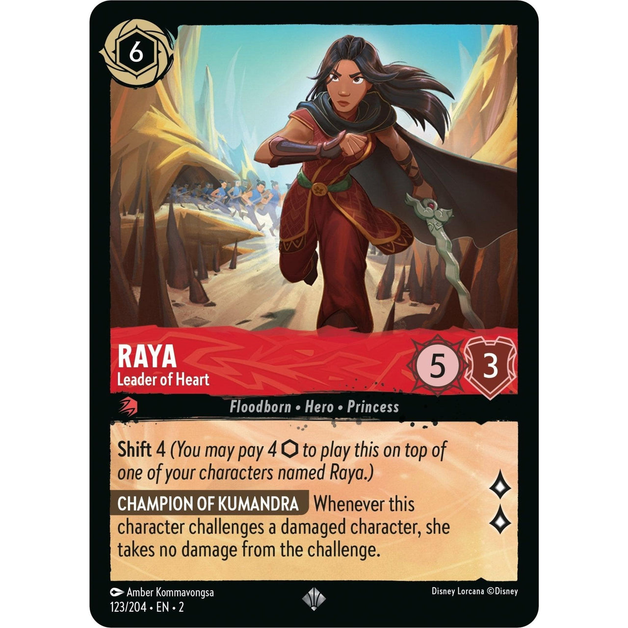Ravensburger Raya - Leader of Heart (123/204) (Rise of the Floodborn) by LAB7 Malta, Europe
