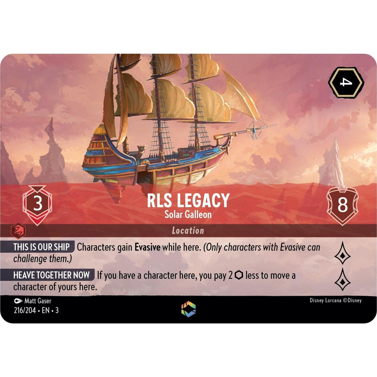 Ravensburger RLS Legacy - Solar Galleon (Enchanted) (216/204) (Into the Inklands) by LAB7 Malta, Europe