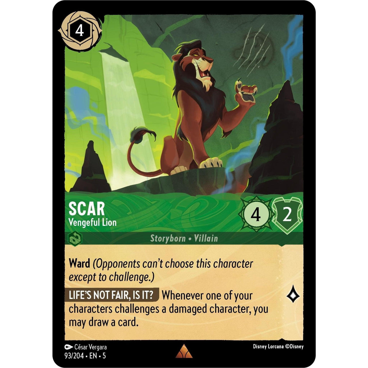 Ravensburger Scar - Vengeful Lion (93/204) (Shimmering Skies) by LAB7 Malta, Europe