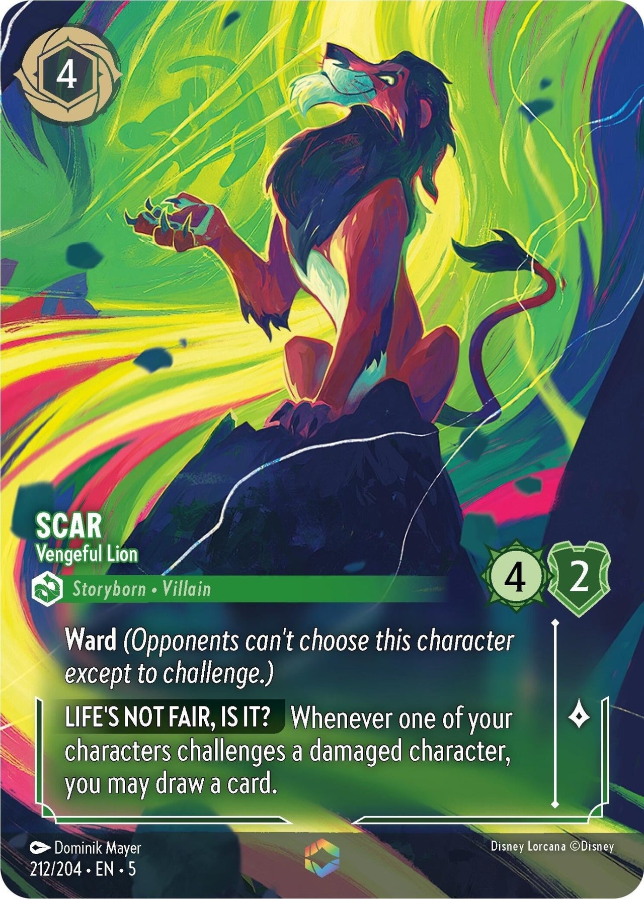 Ravensburger Scar - Vengeful Lion (Enchanted) (212/204) (Shimmering Skies) by LAB7 Malta, Europe