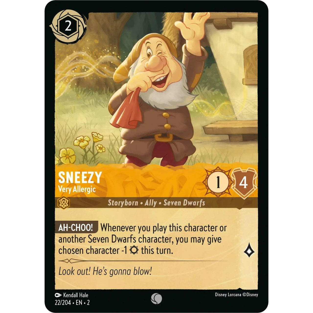 Ravensburger Sneezy - Very Allergic (22/204) (Rise of the Floodborn) by LAB7 Malta, Europe
