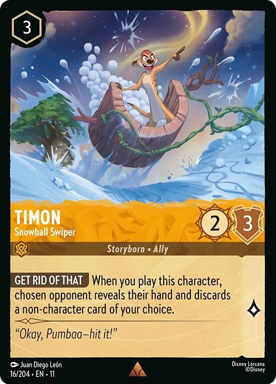 Disney Lorcana Timon - Snowball Swiper (16/204) by LAB7 Malta, Europe