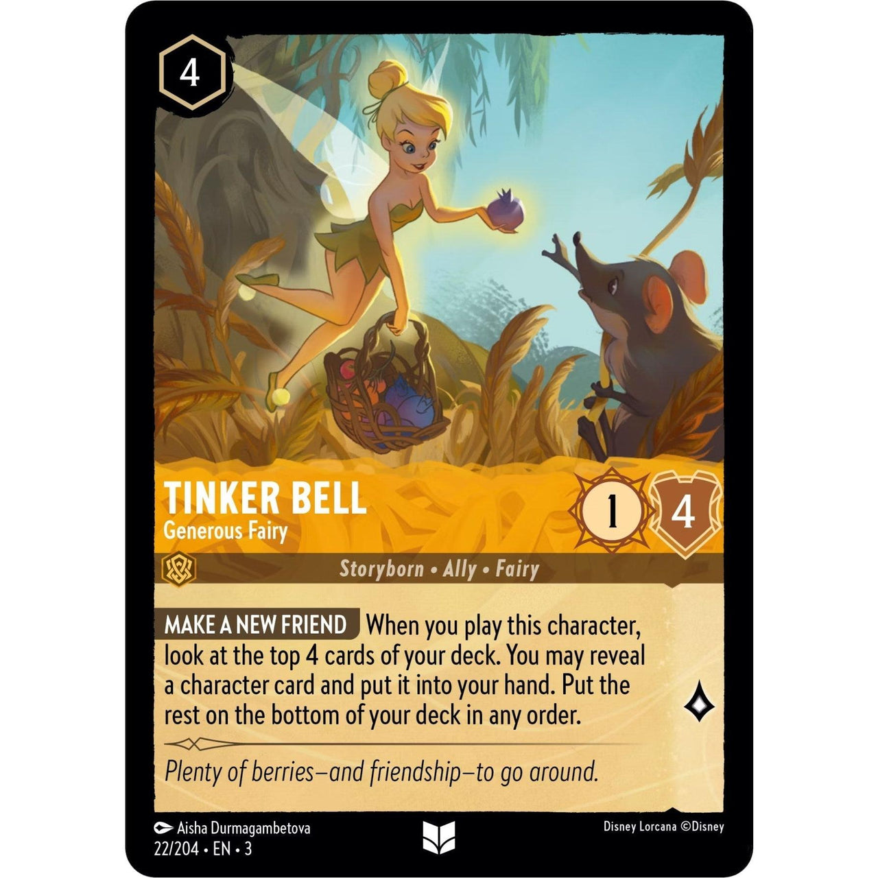 Ravensburger Tinker Bell - Generous Fairy (22/204) (Into the Inklands) by LAB7 Malta, Europe