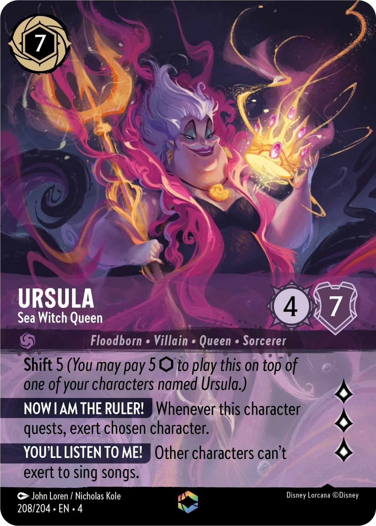 Ravensburger Ursula - Sea Witch Queen (Enchanted) (208/204) (Ursula's Return) by LAB7 Malta, Europe