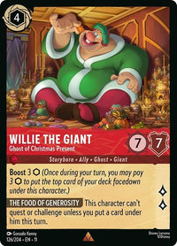 Disney Lorcana Willie the Giant - Ghost of Christmas Present (126/204) by LAB7 Malta, Europe